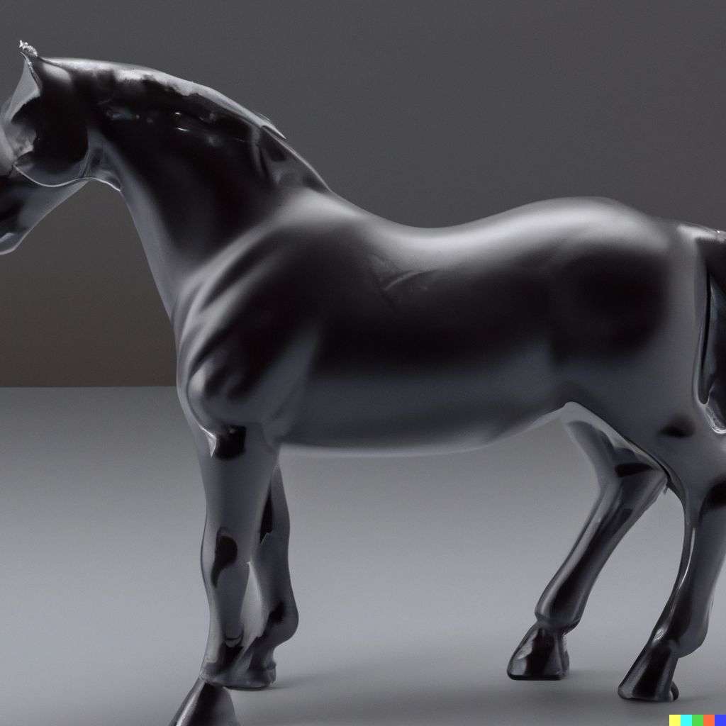 a horse, 3D-printed model